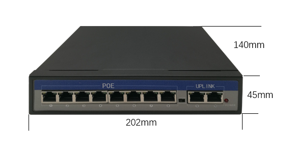 refroidissement naturel du port 48V du commutateur 8 d'Ethernet de 10/100mbps PoE pour la caméra d'IP de Hikvision
