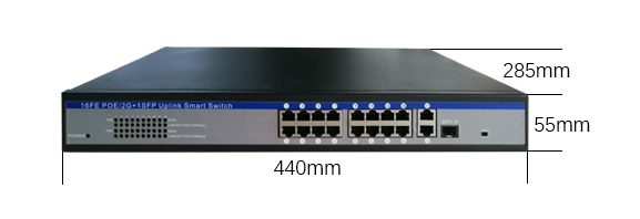 Commutateur industriel d'Ethernet de 19 ports, puissance au-dessus de port de liaison montante du commutateur 2*10/100/1000M d'Ethernet