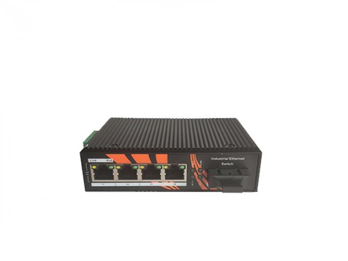 Commutateur industriel 10/100M d'Ethernet d'anti port de la charge statique 4 avec 1 port 24V de fibre de Sc
